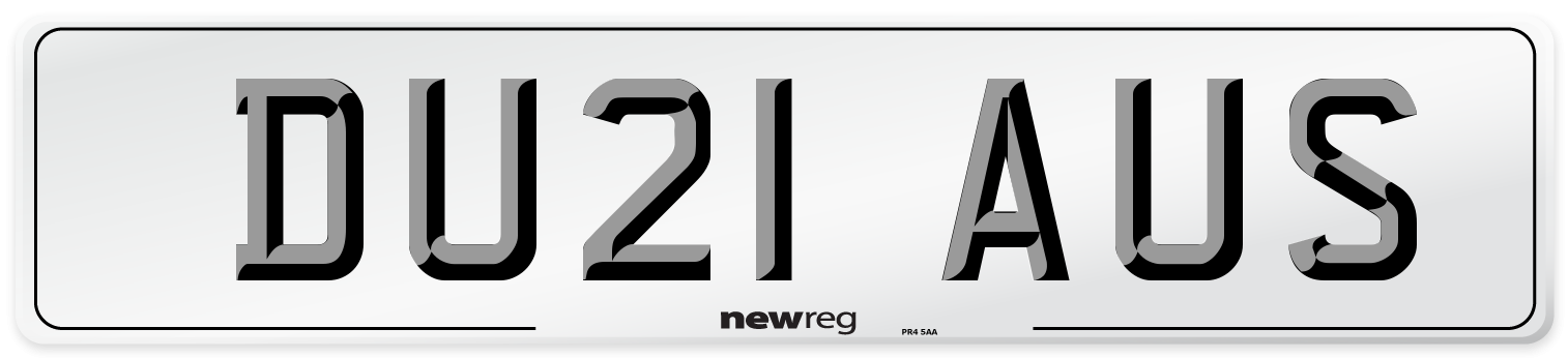 DU21 AUS Number Plate from New Reg